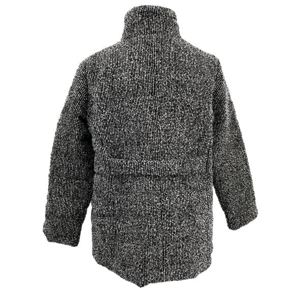 Chico's Black White Tweed Wool Blend Heavyweight Winter Outdoor Jacket Coat L - Picture 2 of 13